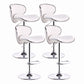 Modern Style Bar-stool with Adjustable Height Low Back Footrest Swivel for Counter Bar White 4 Piece Set Clearhalo 'Bar Furniture' 'Bar Stools' 'bar_stools' 'furn' 'furn_bar_stools' 'furniture_bar_stools' 'Kitchen & Dining Furniture' 'kitchen&dining_furn' 'kitchen' 'kitchen_furn' Furniture' 4664701
