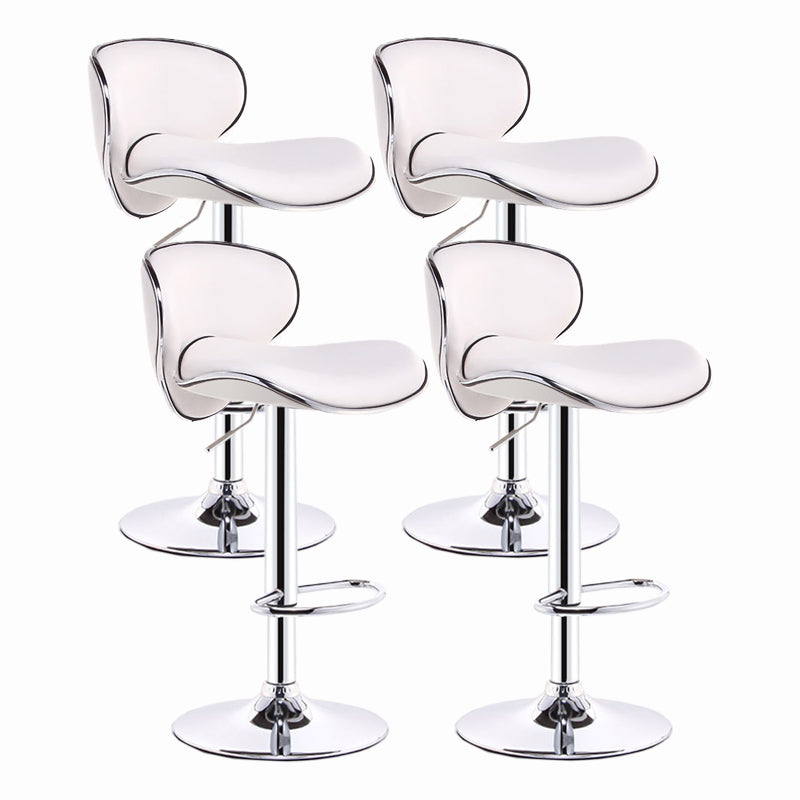 Modern Style Bar-stool with Adjustable Height Low Back Footrest Swivel for Counter Bar White 4 Piece Set Clearhalo 'Bar Furniture' 'Bar Stools' 'bar_stools' 'furn' 'furn_bar_stools' 'furniture_bar_stools' 'Kitchen & Dining Furniture' 'kitchen&dining_furn' 'kitchen' 'kitchen_furn' Furniture' 4664701