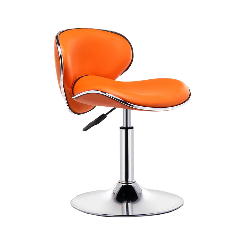 Modern Style Bar-stool with Adjustable Height Low Back Footrest Swivel for Counter Bar Orange 1 Piece Clearhalo 'Bar Furniture' 'Bar Stools' 'bar_stools' 'furn' 'furn_bar_stools' 'furniture_bar_stools' 'Kitchen & Dining Furniture' 'kitchen&dining_furn' 'kitchen' 'kitchen_furn' Furniture' 4664705
