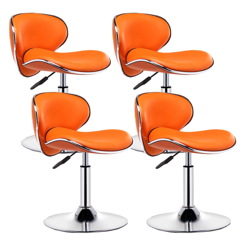 Modern Style Bar-stool with Adjustable Height Low Back Footrest Swivel for Counter Bar Orange 4 Piece Set Clearhalo 'Bar Furniture' 'Bar Stools' 'bar_stools' 'furn' 'furn_bar_stools' 'furniture_bar_stools' 'Kitchen & Dining Furniture' 'kitchen&dining_furn' 'kitchen' 'kitchen_furn' Furniture' 4664707