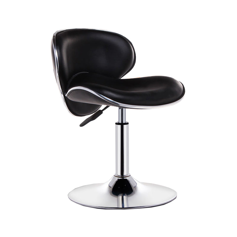 Modern Style Bar-stool with Adjustable Height Low Back Footrest Swivel for Counter Bar Textured Black 1 Piece Clearhalo 'Bar Furniture' 'Bar Stools' 'bar_stools' 'furn' 'furn_bar_stools' 'furniture_bar_stools' 'Kitchen & Dining Furniture' 'kitchen&dining_furn' 'kitchen' 'kitchen_furn' Furniture' 4664708