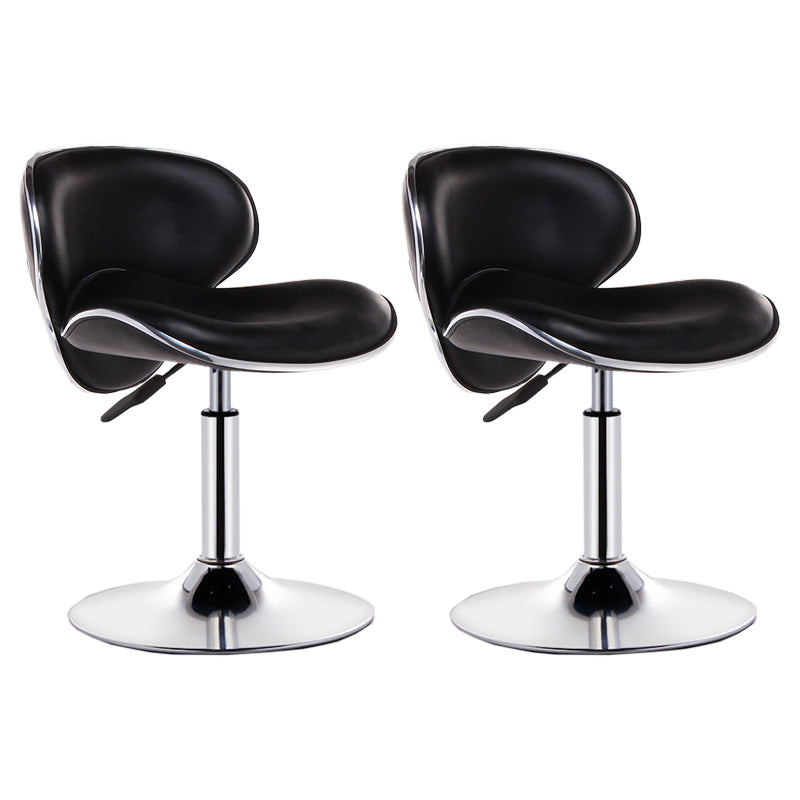 Modern Style Bar-stool with Adjustable Height Low Back Footrest Swivel for Counter Bar Textured Black 2 Piece Set Clearhalo 'Bar Furniture' 'Bar Stools' 'bar_stools' 'furn' 'furn_bar_stools' 'furniture_bar_stools' 'Kitchen & Dining Furniture' 'kitchen&dining_furn' 'kitchen' 'kitchen_furn' Furniture' 4664709