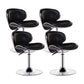 Modern Style Bar-stool with Adjustable Height Low Back Footrest Swivel for Counter Bar Textured Black 4 Piece Set Clearhalo 'Bar Furniture' 'Bar Stools' 'bar_stools' 'furn' 'furn_bar_stools' 'furniture_bar_stools' 'Kitchen & Dining Furniture' 'kitchen&dining_furn' 'kitchen' 'kitchen_furn' Furniture' 4664710