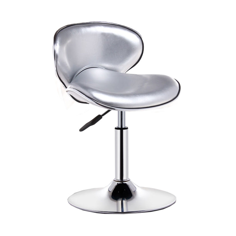 Modern Style Bar-stool with Adjustable Height Low Back Footrest Swivel for Counter Bar Light Silver 1 Piece Clearhalo 'Bar Furniture' 'Bar Stools' 'bar_stools' 'furn' 'furn_bar_stools' 'furniture_bar_stools' 'Kitchen & Dining Furniture' 'kitchen&dining_furn' 'kitchen' 'kitchen_furn' Furniture' 4664714