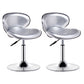 Modern Style Bar-stool with Adjustable Height Low Back Footrest Swivel for Counter Bar Light Silver 2 Piece Set Clearhalo 'Bar Furniture' 'Bar Stools' 'bar_stools' 'furn' 'furn_bar_stools' 'furniture_bar_stools' 'Kitchen & Dining Furniture' 'kitchen&dining_furn' 'kitchen' 'kitchen_furn' Furniture' 4664715