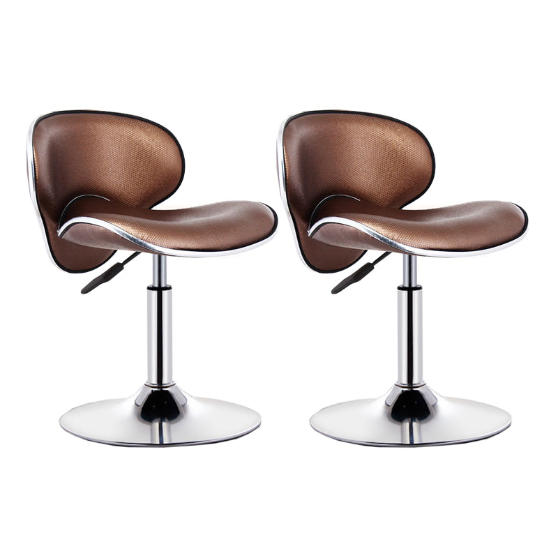 Modern Style Bar-stool with Adjustable Height Low Back Footrest Swivel for Counter Bar Coffee 2 Piece Set Clearhalo 'Bar Furniture' 'Bar Stools' 'bar_stools' 'furn' 'furn_bar_stools' 'furniture_bar_stools' 'Kitchen & Dining Furniture' 'kitchen&dining_furn' 'kitchen' 'kitchen_furn' Furniture' 4664718