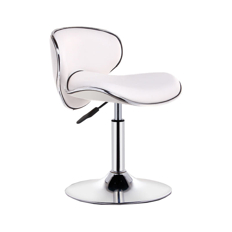 Modern Style Bar-stool with Adjustable Height Low Back Footrest Swivel for Counter Bar Textured White 1 Piece Clearhalo 'Bar Furniture' 'Bar Stools' 'bar_stools' 'furn' 'furn_bar_stools' 'furniture_bar_stools' 'Kitchen & Dining Furniture' 'kitchen&dining_furn' 'kitchen' 'kitchen_furn' Furniture' 4664720