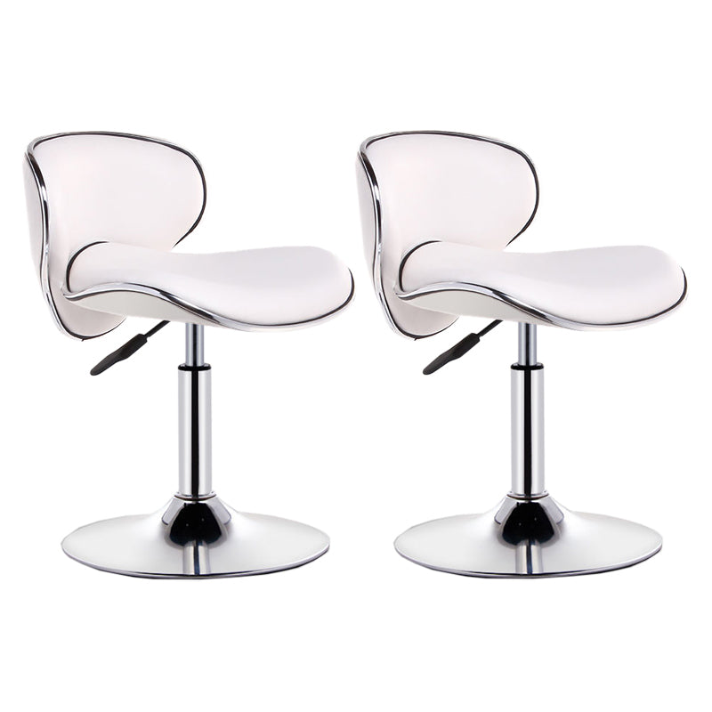 Modern Style Bar-stool with Adjustable Height Low Back Footrest Swivel for Counter Bar Textured White 2 Piece Set Clearhalo 'Bar Furniture' 'Bar Stools' 'bar_stools' 'furn' 'furn_bar_stools' 'furniture_bar_stools' 'Kitchen & Dining Furniture' 'kitchen&dining_furn' 'kitchen' 'kitchen_furn' Furniture' 4664721