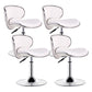 Modern Style Bar-stool with Adjustable Height Low Back Footrest Swivel for Counter Bar Textured White 4 Piece Set Clearhalo 'Bar Furniture' 'Bar Stools' 'bar_stools' 'furn' 'furn_bar_stools' 'furniture_bar_stools' 'Kitchen & Dining Furniture' 'kitchen&dining_furn' 'kitchen' 'kitchen_furn' Furniture' 4664722