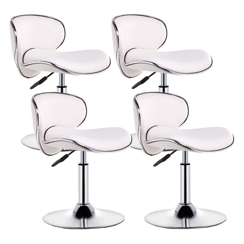 Modern Style Bar-stool with Adjustable Height Low Back Footrest Swivel for Counter Bar Textured White 4 Piece Set Clearhalo 'Bar Furniture' 'Bar Stools' 'bar_stools' 'furn' 'furn_bar_stools' 'furniture_bar_stools' 'Kitchen & Dining Furniture' 'kitchen&dining_furn' 'kitchen' 'kitchen_furn' Furniture' 4664722