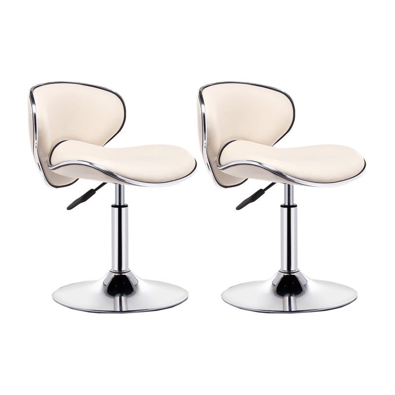 Modern Style Bar-stool with Adjustable Height Low Back Footrest Swivel for Counter Bar Dark Beige 2 Piece Set Clearhalo 'Bar Furniture' 'Bar Stools' 'bar_stools' 'furn' 'furn_bar_stools' 'furniture_bar_stools' 'Kitchen & Dining Furniture' 'kitchen&dining_furn' 'kitchen' 'kitchen_furn' Furniture' 4664724
