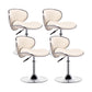 Modern Style Bar-stool with Adjustable Height Low Back Footrest Swivel for Counter Bar Dark Beige 4 Piece Set Clearhalo 'Bar Furniture' 'Bar Stools' 'bar_stools' 'furn' 'furn_bar_stools' 'furniture_bar_stools' 'Kitchen & Dining Furniture' 'kitchen&dining_furn' 'kitchen' 'kitchen_furn' Furniture' 4664725