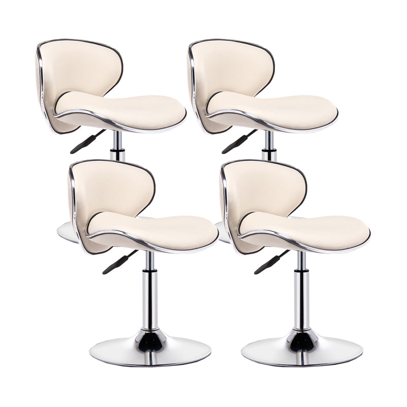 Modern Style Bar-stool with Adjustable Height Low Back Footrest Swivel for Counter Bar Dark Beige 4 Piece Set Clearhalo 'Bar Furniture' 'Bar Stools' 'bar_stools' 'furn' 'furn_bar_stools' 'furniture_bar_stools' 'Kitchen & Dining Furniture' 'kitchen&dining_furn' 'kitchen' 'kitchen_furn' Furniture' 4664725