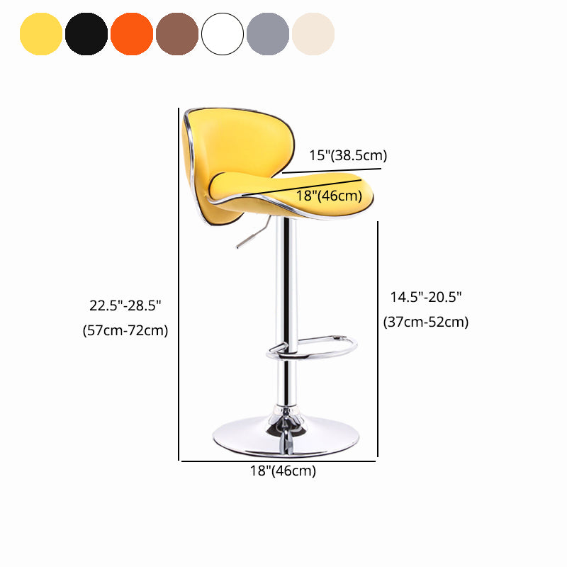 Modern Style Bar-stool with Adjustable Height Low Back Footrest Swivel for Counter Bar Clearhalo 'Bar Furniture' 'Bar Stools' 'bar_stools' 'furn' 'furn_bar_stools' 'furniture_bar_stools' 'Kitchen & Dining Furniture' 'kitchen&dining_furn' 'kitchen' 'kitchen_furn' Furniture' 4664727