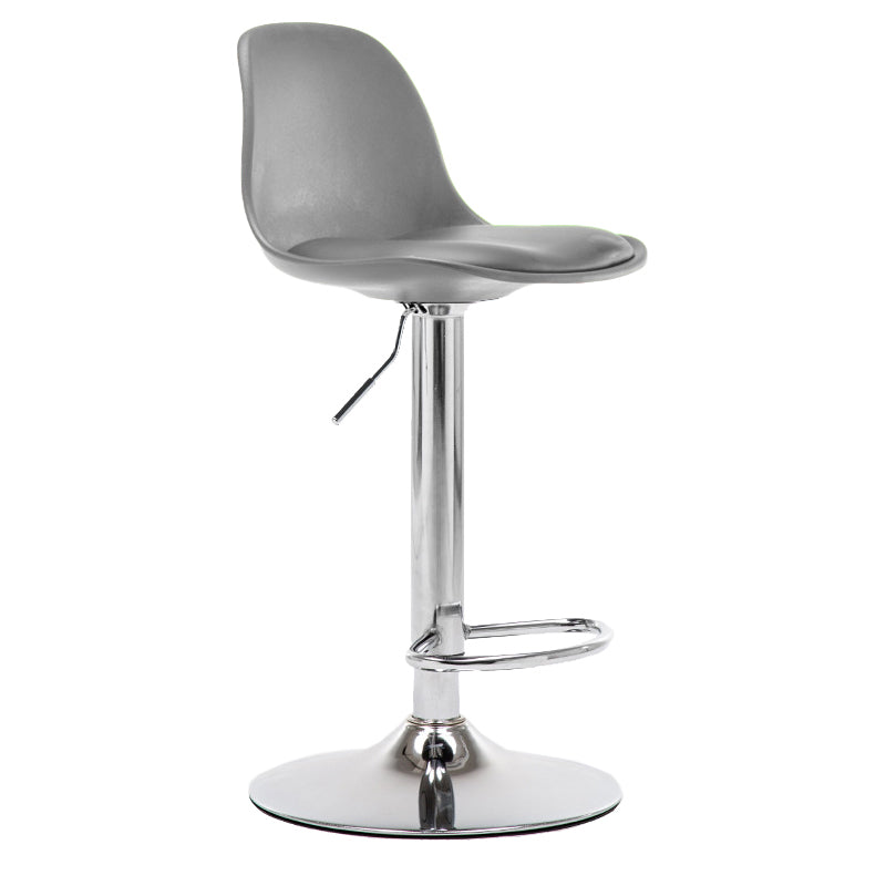 Modern Style Single Bar-stool with Adjustable Height Bucket Seat for Counter Kitchen Grey Silver Clearhalo 'Bar Furniture' 'Bar Stools' 'bar_stools' 'furn' 'furn_bar_stools' 'furniture_bar_stools' 'Kitchen & Dining Furniture' 'kitchen&dining_furn' 'kitchen' 'kitchen_furn' Furniture' 4664745