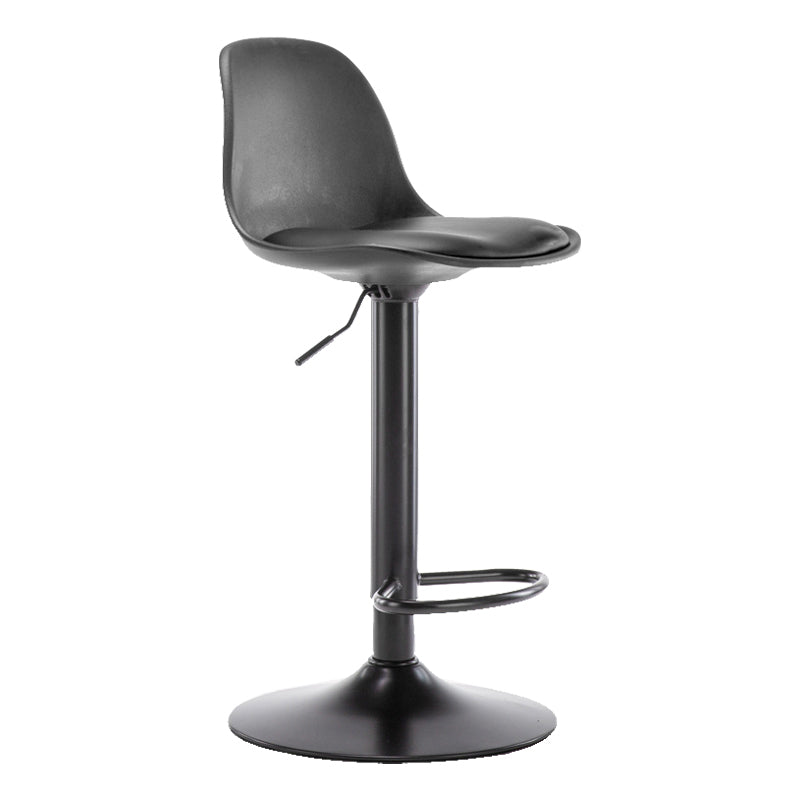 Modern Style Single Bar-stool with Adjustable Height Bucket Seat for Counter Kitchen Black Black Clearhalo 'Bar Furniture' 'Bar Stools' 'bar_stools' 'furn' 'furn_bar_stools' 'furniture_bar_stools' 'Kitchen & Dining Furniture' 'kitchen&dining_furn' 'kitchen' 'kitchen_furn' Furniture' 4664755