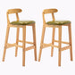 Modern Style Bar-stool Wooden Legs with Footrest Low Back for Kitchen Bar Olive Green 2 Piece Set Clearhalo 'Bar Furniture' 'Bar Stools' 'bar_stools' 'furn' 'furn_bar_stools' 'furniture_bar_stools' 'Kitchen & Dining Furniture' 'kitchen&dining_furn' 'kitchen' 'kitchen_furn' Furniture' 4664786