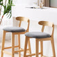 Modern Style Bar-stool Wooden Legs with Footrest Low Back for Kitchen Bar Clearhalo 'Bar Furniture' 'Bar Stools' 'bar_stools' 'furn' 'furn_bar_stools' 'furniture_bar_stools' 'Kitchen & Dining Furniture' 'kitchen&dining_furn' 'kitchen' 'kitchen_furn' Furniture' 4664792