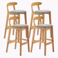 Modern Style Bar-stool Wooden Legs with Footrest Low Back for Kitchen Bar Light Gray 4 Piece Set Clearhalo 'Bar Furniture' 'Bar Stools' 'bar_stools' 'furn' 'furn_bar_stools' 'furniture_bar_stools' 'Kitchen & Dining Furniture' 'kitchen&dining_furn' 'kitchen' 'kitchen_furn' Furniture' 4664794