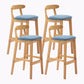 Modern Style Bar-stool Wooden Legs with Footrest Low Back for Kitchen Bar Blue 4 Piece Set Clearhalo 'Bar Furniture' 'Bar Stools' 'bar_stools' 'furn' 'furn_bar_stools' 'furniture_bar_stools' 'Kitchen & Dining Furniture' 'kitchen&dining_furn' 'kitchen' 'kitchen_furn' Furniture' 4664807