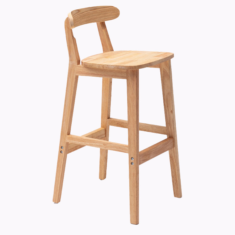 Modern Style Bar-stool Wooden Legs with Footrest Low Back for Kitchen Bar Natural 1 Piece Clearhalo 'Bar Furniture' 'Bar Stools' 'bar_stools' 'furn' 'furn_bar_stools' 'furniture_bar_stools' 'Kitchen & Dining Furniture' 'kitchen&dining_furn' 'kitchen' 'kitchen_furn' Furniture' 4664808