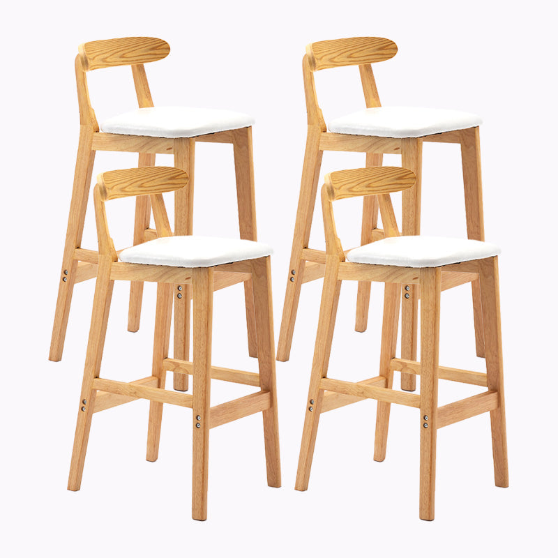 Modern Style Bar-stool Wooden Legs with Footrest Low Back for Kitchen Bar White 4 Piece Set Clearhalo 'Bar Furniture' 'Bar Stools' 'bar_stools' 'furn' 'furn_bar_stools' 'furniture_bar_stools' 'Kitchen & Dining Furniture' 'kitchen&dining_furn' 'kitchen' 'kitchen_furn' Furniture' 4664816