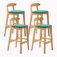 Modern Style Bar-stool Wooden Legs with Footrest Low Back for Kitchen Bar Lake Green 4 Piece Set Clearhalo 'Bar Furniture' 'Bar Stools' 'bar_stools' 'furn' 'furn_bar_stools' 'furniture_bar_stools' 'Kitchen & Dining Furniture' 'kitchen&dining_furn' 'kitchen' 'kitchen_furn' Furniture' 4664819