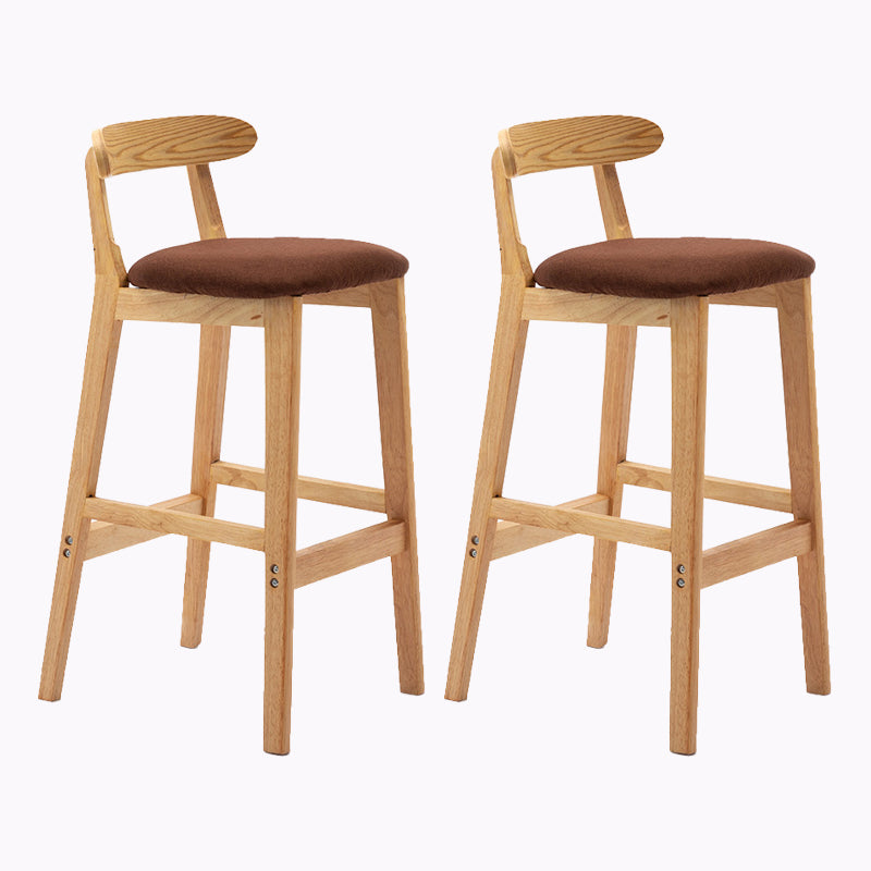 Modern Style Bar-stool Wooden Legs with Footrest Low Back for Kitchen Bar Coffee 2 Piece Set Clearhalo 'Bar Furniture' 'Bar Stools' 'bar_stools' 'furn' 'furn_bar_stools' 'furniture_bar_stools' 'Kitchen & Dining Furniture' 'kitchen&dining_furn' 'kitchen' 'kitchen_furn' Furniture' 4664821