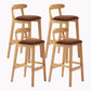 Modern Style Bar-stool Wooden Legs with Footrest Low Back for Kitchen Bar Coffee 4 Piece Set Clearhalo 'Bar Furniture' 'Bar Stools' 'bar_stools' 'furn' 'furn_bar_stools' 'furniture_bar_stools' 'Kitchen & Dining Furniture' 'kitchen&dining_furn' 'kitchen' 'kitchen_furn' Furniture' 4664822