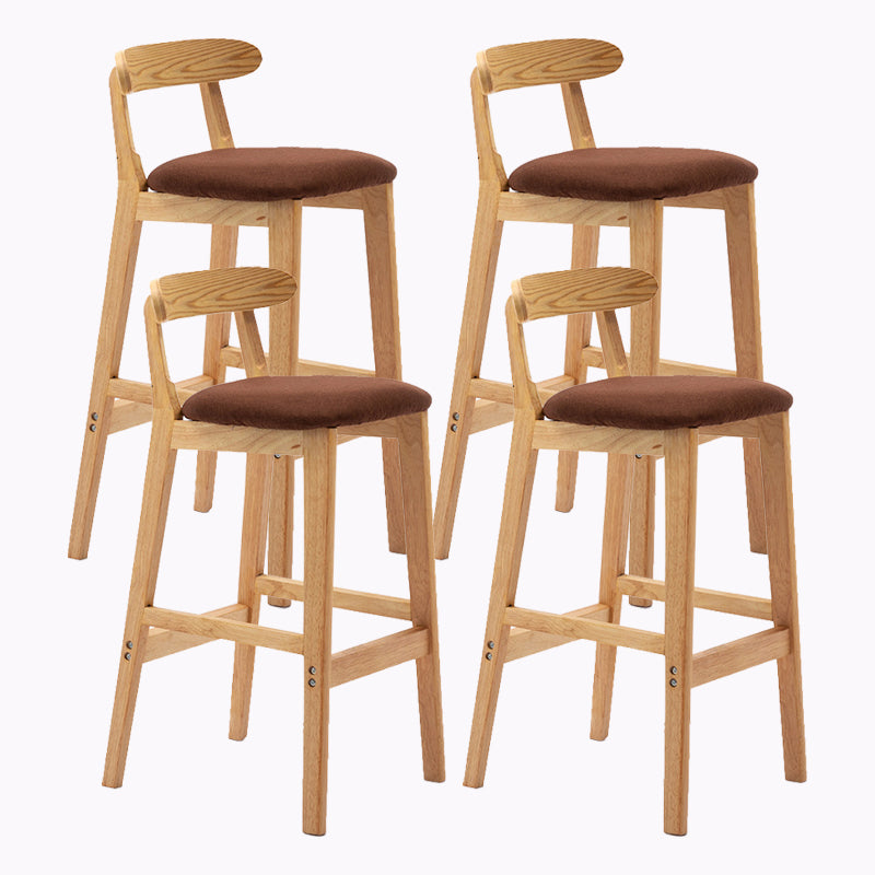 Modern Style Bar-stool Wooden Legs with Footrest Low Back for Kitchen Bar Coffee 4 Piece Set Clearhalo 'Bar Furniture' 'Bar Stools' 'bar_stools' 'furn' 'furn_bar_stools' 'furniture_bar_stools' 'Kitchen & Dining Furniture' 'kitchen&dining_furn' 'kitchen' 'kitchen_furn' Furniture' 4664822