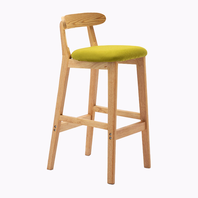 Modern Style Bar-stool Wooden Legs with Footrest Low Back for Kitchen Bar Green 1 Piece Clearhalo 'Bar Furniture' 'Bar Stools' 'bar_stools' 'furn' 'furn_bar_stools' 'furniture_bar_stools' 'Kitchen & Dining Furniture' 'kitchen&dining_furn' 'kitchen' 'kitchen_furn' Furniture' 4664823