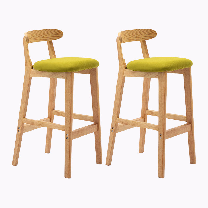 Modern Style Bar-stool Wooden Legs with Footrest Low Back for Kitchen Bar Green 2 Piece Set Clearhalo 'Bar Furniture' 'Bar Stools' 'bar_stools' 'furn' 'furn_bar_stools' 'furniture_bar_stools' 'Kitchen & Dining Furniture' 'kitchen&dining_furn' 'kitchen' 'kitchen_furn' Furniture' 4664824