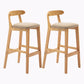 Modern Style Bar-stool Wooden Legs with Footrest Low Back for Kitchen Bar Khaki 2 Piece Set Clearhalo 'Bar Furniture' 'Bar Stools' 'bar_stools' 'furn' 'furn_bar_stools' 'furniture_bar_stools' 'Kitchen & Dining Furniture' 'kitchen&dining_furn' 'kitchen' 'kitchen_furn' Furniture' 4664827