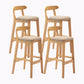 Modern Style Bar-stool Wooden Legs with Footrest Low Back for Kitchen Bar Khaki 4 Piece Set Clearhalo 'Bar Furniture' 'Bar Stools' 'bar_stools' 'furn' 'furn_bar_stools' 'furniture_bar_stools' 'Kitchen & Dining Furniture' 'kitchen&dining_furn' 'kitchen' 'kitchen_furn' Furniture' 4664828