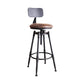 Modern Style Bar-stool Round Seat with Footrest Iron Legs for Kitchen Bar Brown 1 Piece Low Back Clearhalo 'Bar Furniture' 'Bar Stools' 'bar_stools' 'furn' 'furn_bar_stools' 'furniture_bar_stools' 'Kitchen & Dining Furniture' 'kitchen&dining_furn' 'kitchen' 'kitchen_furn' Furniture' 4664898