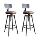 Modern Style Bar-stool Round Seat with Footrest Iron Legs for Kitchen Bar Brown 2 Piece Set Low Back Clearhalo 'Bar Furniture' 'Bar Stools' 'bar_stools' 'furn' 'furn_bar_stools' 'furniture_bar_stools' 'Kitchen & Dining Furniture' 'kitchen&dining_furn' 'kitchen' 'kitchen_furn' Furniture' 4664900