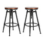 Modern Style Bar-stool Round Seat with Footrest Iron Legs for Kitchen Bar Dark Wood 2 Piece Set Backless Clearhalo 'Bar Furniture' 'Bar Stools' 'bar_stools' 'furn' 'furn_bar_stools' 'furniture_bar_stools' 'Kitchen & Dining Furniture' 'kitchen&dining_furn' 'kitchen' 'kitchen_furn' Furniture' 4664905
