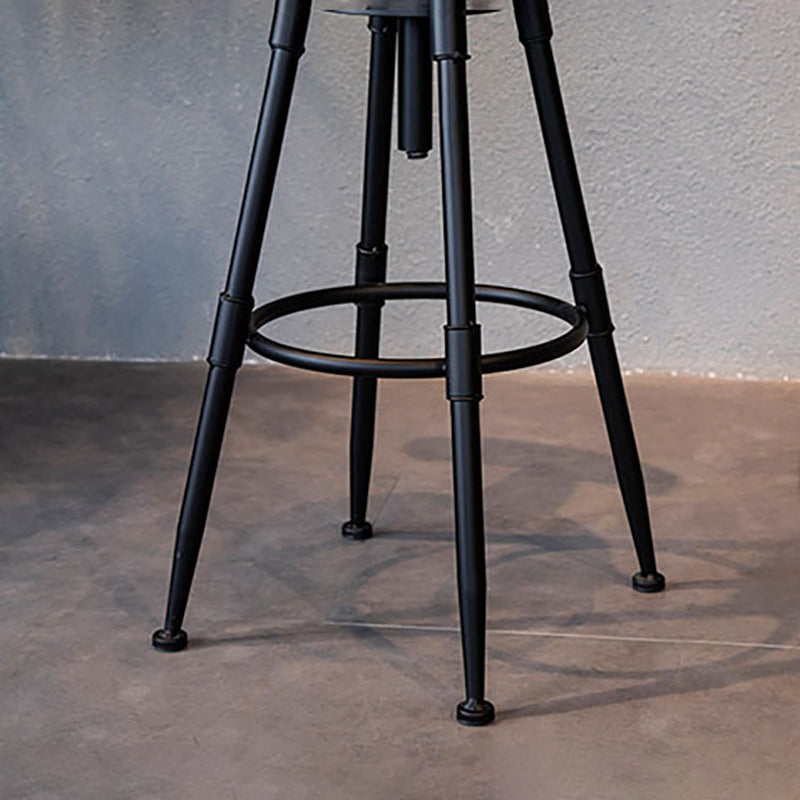 Modern Style Bar-stool Round Seat with Footrest Iron Legs for Kitchen Bar Clearhalo 'Bar Furniture' 'Bar Stools' 'bar_stools' 'furn' 'furn_bar_stools' 'furniture_bar_stools' 'Kitchen & Dining Furniture' 'kitchen&dining_furn' 'kitchen' 'kitchen_furn' Furniture' 4664908