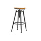 Modern Style Bar-stool Round Seat with Footrest Iron Legs for Kitchen Bar Light Wood 1 Piece Backless Clearhalo 'Bar Furniture' 'Bar Stools' 'bar_stools' 'furn' 'furn_bar_stools' 'furniture_bar_stools' 'Kitchen & Dining Furniture' 'kitchen&dining_furn' 'kitchen' 'kitchen_furn' Furniture' 4664909