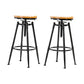 Modern Style Bar-stool Round Seat with Footrest Iron Legs for Kitchen Bar Light Wood 2 Piece Set Backless Clearhalo 'Bar Furniture' 'Bar Stools' 'bar_stools' 'furn' 'furn_bar_stools' 'furniture_bar_stools' 'Kitchen & Dining Furniture' 'kitchen&dining_furn' 'kitchen' 'kitchen_furn' Furniture' 4664910