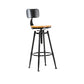 Modern Style Bar-stool Round Seat with Footrest Iron Legs for Kitchen Bar Light Wood 1 Piece Low Back Clearhalo 'Bar Furniture' 'Bar Stools' 'bar_stools' 'furn' 'furn_bar_stools' 'furniture_bar_stools' 'Kitchen & Dining Furniture' 'kitchen&dining_furn' 'kitchen' 'kitchen_furn' Furniture' 4664912