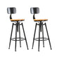 Modern Style Bar-stool Round Seat with Footrest Iron Legs for Kitchen Bar Light Wood 2 Piece Set Low Back Clearhalo 'Bar Furniture' 'Bar Stools' 'bar_stools' 'furn' 'furn_bar_stools' 'furniture_bar_stools' 'Kitchen & Dining Furniture' 'kitchen&dining_furn' 'kitchen' 'kitchen_furn' Furniture' 4664913