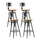Modern Style Bar-stool Round Seat with Footrest Iron Legs for Kitchen Bar Light Wood 4 Piece Set Low Back Clearhalo 'Bar Furniture' 'Bar Stools' 'bar_stools' 'furn' 'furn_bar_stools' 'furniture_bar_stools' 'Kitchen & Dining Furniture' 'kitchen&dining_furn' 'kitchen' 'kitchen_furn' Furniture' 4664914