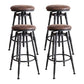 Modern Style Bar-stool Round Seat with Footrest Iron Legs for Kitchen Bar Brown 4 Piece Set Backless Clearhalo 'Bar Furniture' 'Bar Stools' 'bar_stools' 'furn' 'furn_bar_stools' 'furniture_bar_stools' 'Kitchen & Dining Furniture' 'kitchen&dining_furn' 'kitchen' 'kitchen_furn' Furniture' 4664917