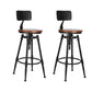 Modern Style Bar-stool Round Seat with Footrest Iron Legs for Kitchen Bar Dark Wood 2 Piece Set Low Back Clearhalo 'Bar Furniture' 'Bar Stools' 'bar_stools' 'furn' 'furn_bar_stools' 'furniture_bar_stools' 'Kitchen & Dining Furniture' 'kitchen&dining_furn' 'kitchen' 'kitchen_furn' Furniture' 4664919