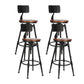 Modern Style Bar-stool Round Seat with Footrest Iron Legs for Kitchen Bar Dark Wood 4 Piece Set Low Back Clearhalo 'Bar Furniture' 'Bar Stools' 'bar_stools' 'furn' 'furn_bar_stools' 'furniture_bar_stools' 'Kitchen & Dining Furniture' 'kitchen&dining_furn' 'kitchen' 'kitchen_furn' Furniture' 4664920