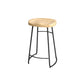 Modern Style Bar-stool with Footrest Iron Sled Legs for Kitchen Bar Natural Wood Black 1 Piece Counter Stool(26"H) Clearhalo 'Bar Furniture' 'Bar Stools' 'bar_stools' 'furn' 'furn_bar_stools' 'furniture_bar_stools' 'Kitchen & Dining Furniture' 'kitchen&dining_furn' 'kitchen' 'kitchen_furn' Furniture' 4664924