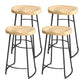 Modern Style Bar-stool with Footrest Iron Sled Legs for Kitchen Bar Natural Wood Black 4 Piece Set Counter Stool(26"H) Clearhalo 'Bar Furniture' 'Bar Stools' 'bar_stools' 'furn' 'furn_bar_stools' 'furniture_bar_stools' 'Kitchen & Dining Furniture' 'kitchen&dining_furn' 'kitchen' 'kitchen_furn' Furniture' 4664927