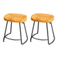 Modern Style Bar-stool with Footrest Iron Sled Legs for Kitchen Bar Black-Brown 2 Piece Set Short Stool(18"H) Clearhalo 'Bar Furniture' 'Bar Stools' 'bar_stools' 'furn' 'furn_bar_stools' 'furniture_bar_stools' 'Kitchen & Dining Furniture' 'kitchen&dining_furn' 'kitchen' 'kitchen_furn' Furniture' 4664932