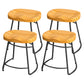 Modern Style Bar-stool with Footrest Iron Sled Legs for Kitchen Bar Black-Brown 4 Piece Set Short Stool(18"H) Clearhalo 'Bar Furniture' 'Bar Stools' 'bar_stools' 'furn' 'furn_bar_stools' 'furniture_bar_stools' 'Kitchen & Dining Furniture' 'kitchen&dining_furn' 'kitchen' 'kitchen_furn' Furniture' 4664934